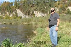 Nad Sanem pod skałkami w Myczkowcach