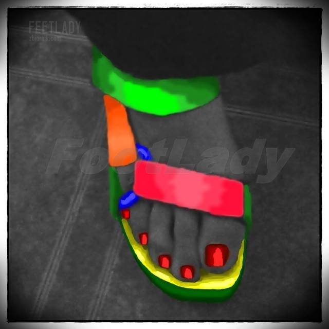 3kolorowe klapeczki (NEON) - FeetLady