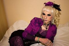 in purple