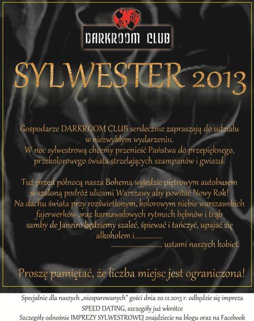 SYLWESTER 2013 w DARKROOM CLUB - DARKROOM24