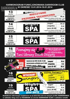 rozkład jazdy DARKROOM CLUB 13.01.2014 - 19.01.2014