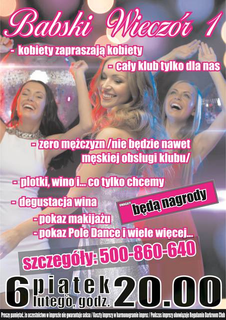 Piątek: 6 lutego 2015r. - BABSKI WIECZÓR 1 - DARKROOM24