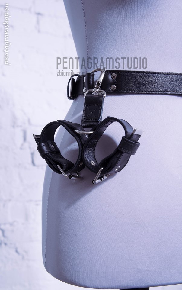Leather harness with cuffs  "Enslaved" - on pentagramshop.eu - pentagramstudio