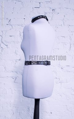 Leather harness with cuffs "Enslaved" - on pentagramshop.eu