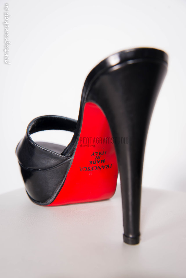 Italian red sole fetish mules "Vanessa" - www.pentagramshop.eu - pentagramstudio