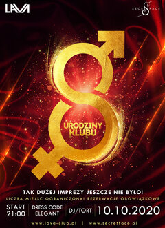 8 URODZINY CLUBU LaVa - SEX PARTY - 10.10.2020 r. (sobota)