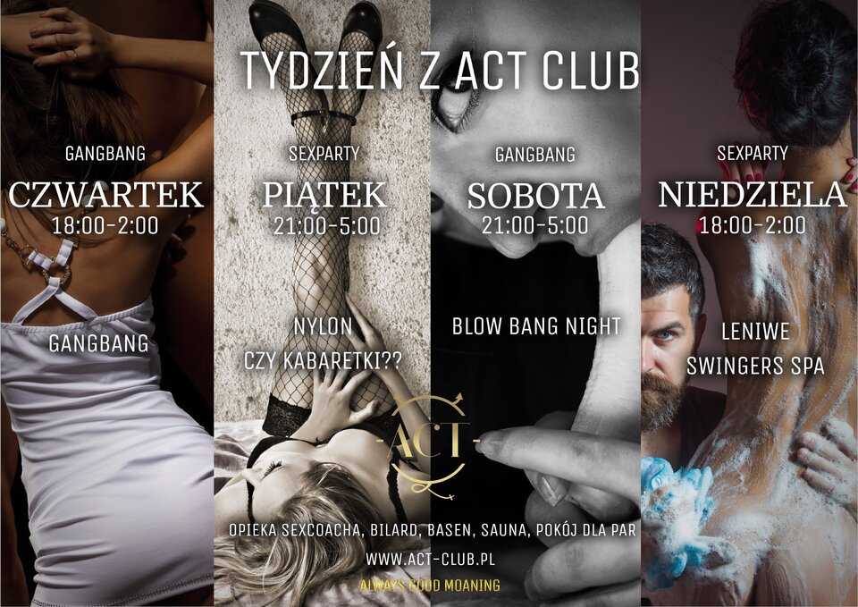Harmonogram na ten tydzień czwartek - sobota w ACT!!! - ACTSwingersClubWarszawa