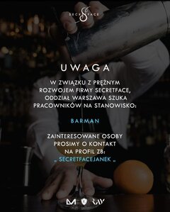 Poszukujemy Barmanów 