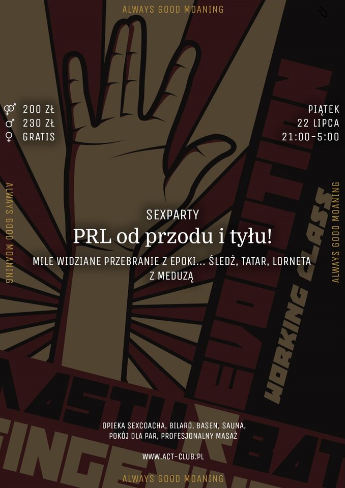 22 LIPCA - PRL OD PRZODU I OD TYŁU - SexParty w ACT! - ACTSwingersClubWarszawa
