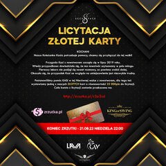Licytacja Złotej Karty Vip SecretFace Charytatywnie.