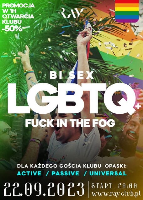 22.09.2023r. PIĄTEK - LGBTQ+ BI SEX PARTY - FUCK IN THE FOG - 2 - RayClub