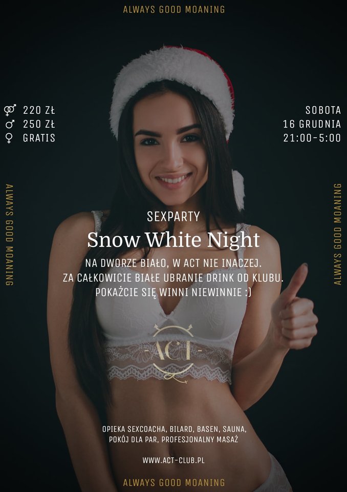 16 GRUDNIA - Snow White Night - SexParty - ACTSwingersClubWarszawa