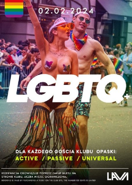 02.02.2024r. PIĄTEK - PROMOCJA - LGBTQ+ BI SEX PARTY - 20:00 - - LavaClub