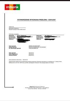 Potwierdzenie przelewu