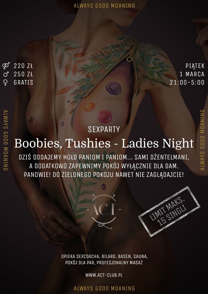 1 MARCA - Boobies, Tushies - Ladies Night - SexParty - ACTSwingersClubWarszawa