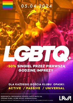 05.04.2024r. PIĄTEK - LGBTQ+ BI SEX PARTY - SINGIEL -50% - 20:0