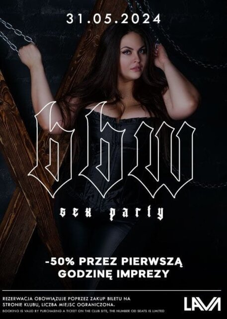 31.05.2024r. PIĄTEK - BIG BEAUTIFUL WOMAN SEX PARTY - PROMOCJA - LavaClub