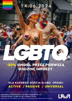 14.06.2024r. PIĄTEK - LGBTQ+ BI SEX PARTY - PROMOCJA -50% DLA S