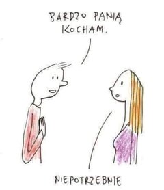 półżartem....