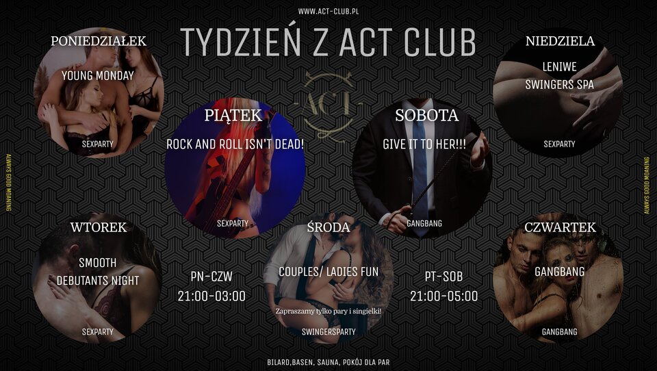 ROZKŁAD TYGODNIA - ACTSwingersClubWarszawa