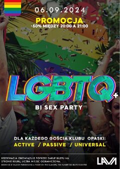 06.09.2024r. PIĄTEK - LGBTQ+ BI SEX PARTY - 20:00 - 04:00