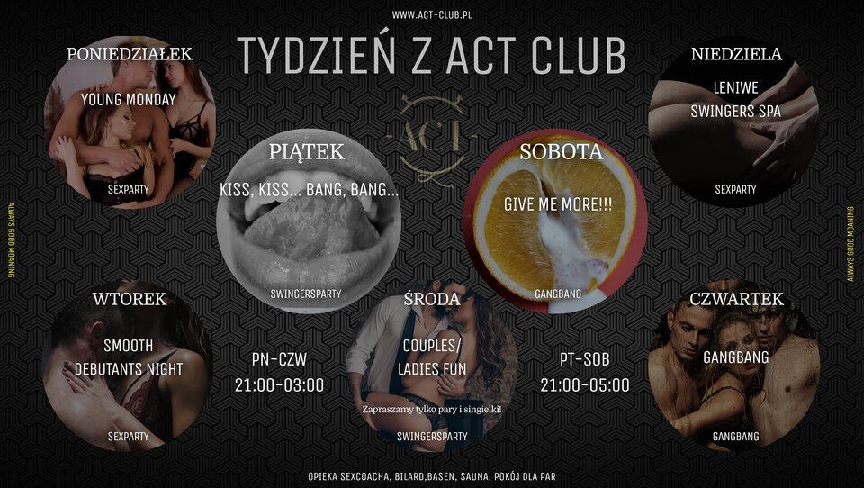 ROZKŁAD TYGODNIA - ACTSwingersClubWarszawa