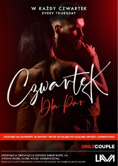 CZWARTKOWA IMPREZA DLA PAR - PROMOCJA DLA PAR! - 19:00 - 01:00