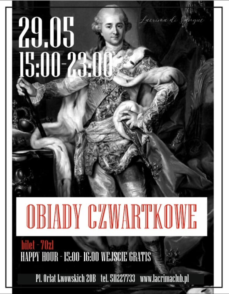 CZWARTEK 29 MAJA - OBIADY CZWARTKOWE - LaCrimadiSangue