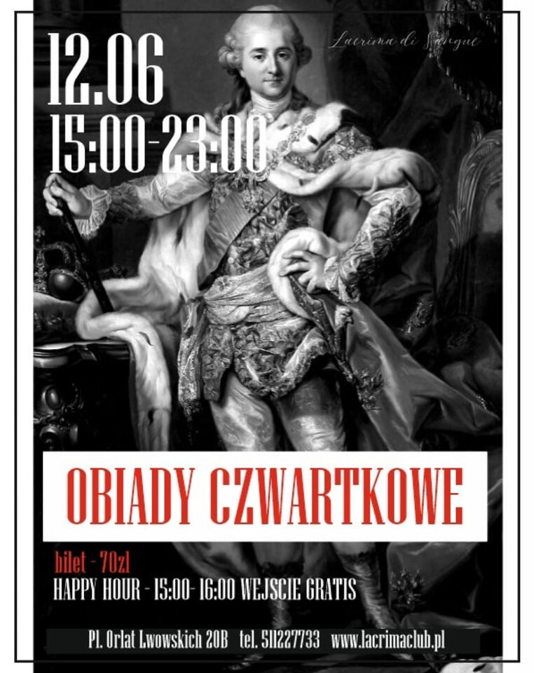 CZWARTEK 12 CZERWCA - OBIADY CZWARTKOWE - LaCrimadiSangue