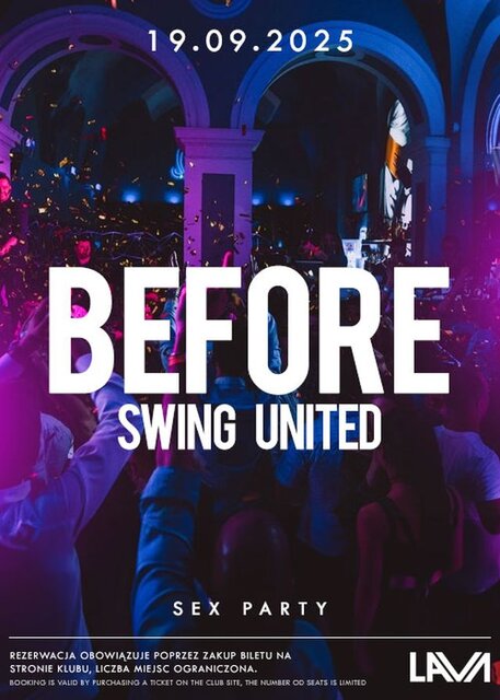 19.09.2025 r. - PIĄTEK - BEFORE PARTY SWING UNITED SEX PARTY - LavaClub