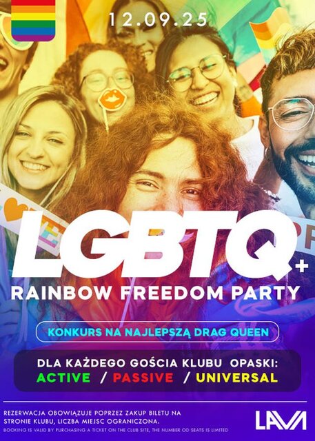 12.09.2025 r. - PIĄTEK - RAINBOW FREEDOM LGBTQ+ BI - LavaClub