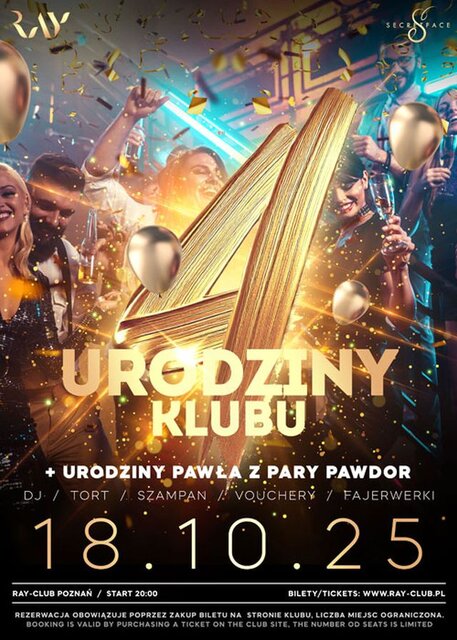 18.10.2025r. - 4 URODZINY KLUBU RAY i WŁAŚCICIELA KLUBU - RayClub