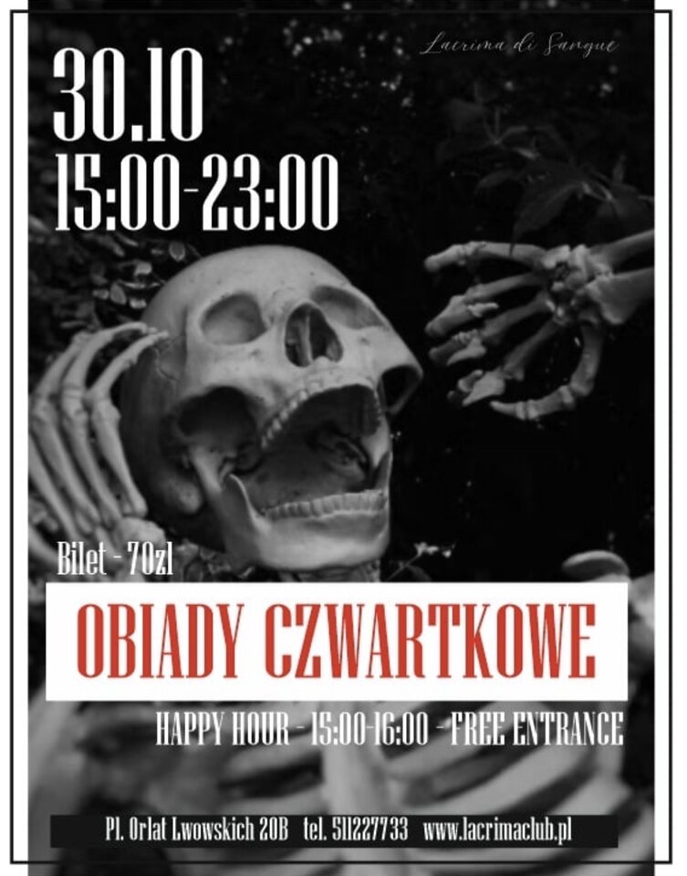 CZWARTEK 30.10 - OBIADY CZWARTKOWE - LaCrimadiSangue