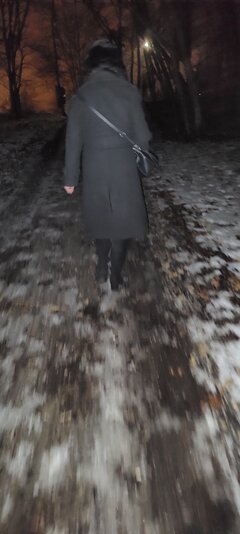 Zimowy i wieczorny spacer