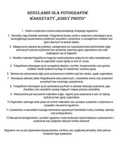 REGULAMINY „KINKY PHOTO” 30 KWIETNIA