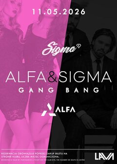 11.05.2026 r. - PONIEDZIAŁEK - GANG BANG - - 20:00 – 00:00
