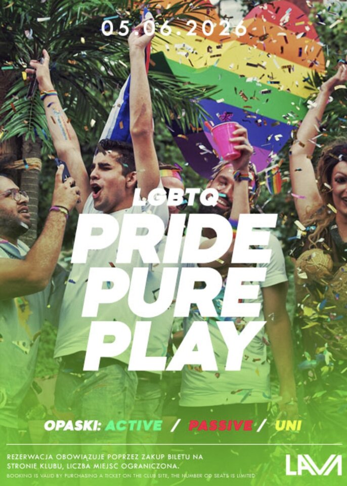 05.06.2026 r. - PIĄTEK - PRIDE PURE PLAY LGBTQ+ BI - LavaClub
