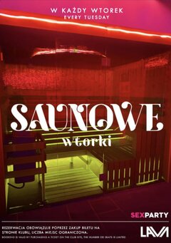 WTORKOWE SAUNOWANIE - 19:00 - 1:00!